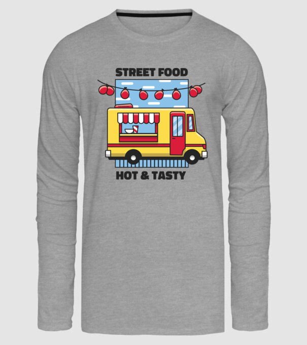 Foodtruck model gri pe tricou