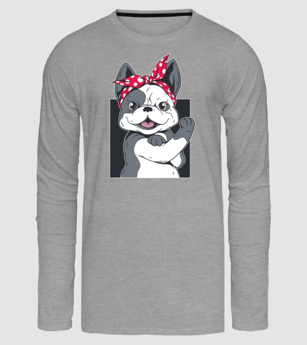 Bulldog Francez model gri pe tricou