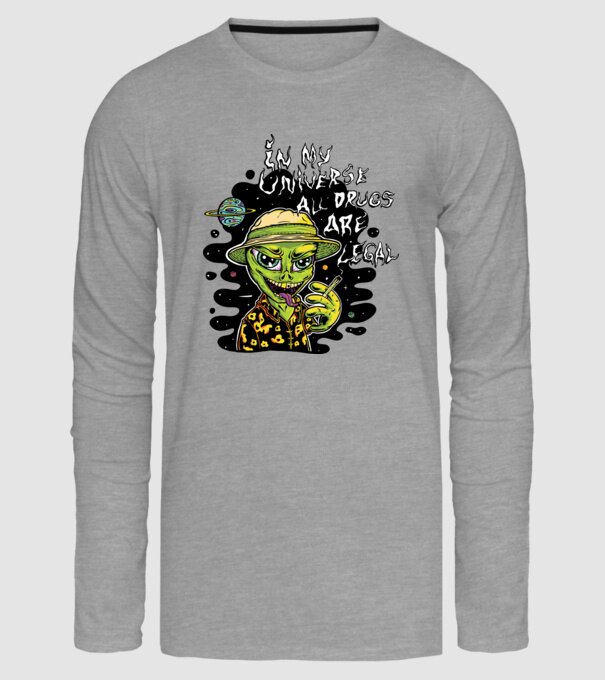 Alien drogat model gri pe tricou