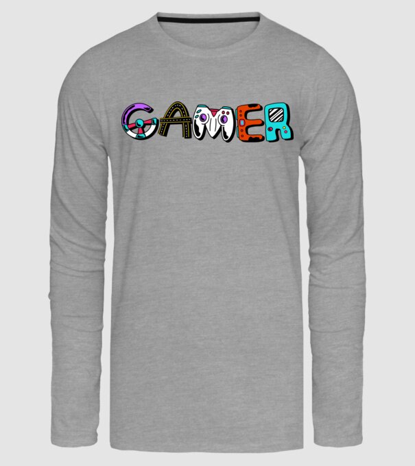 Inscripție Gamer model gri pe tricou