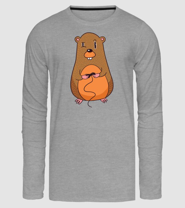 Hamster Gamer model gri pe tricou
