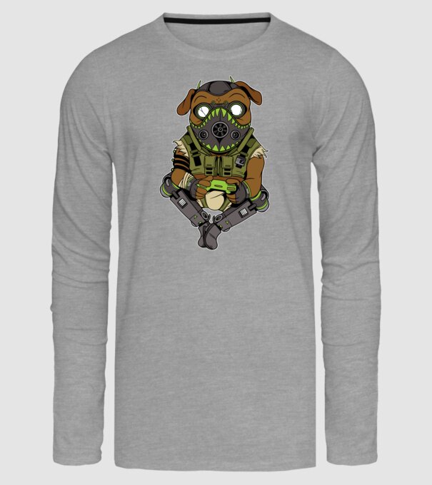 Mops Gamer model gri pe tricou