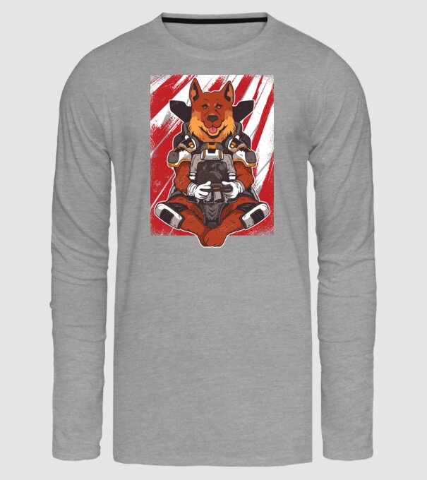 Gamer Ciobănesc german Apex model gri pe tricou