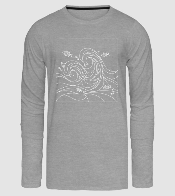 Ocean geometric model gri pe tricou