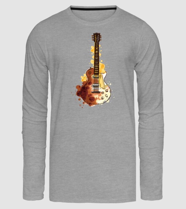 Chitara Pictură model gri pe tricou