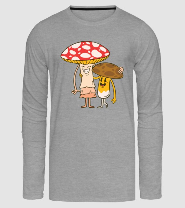 Familie Ciuperci model gri pe tricou