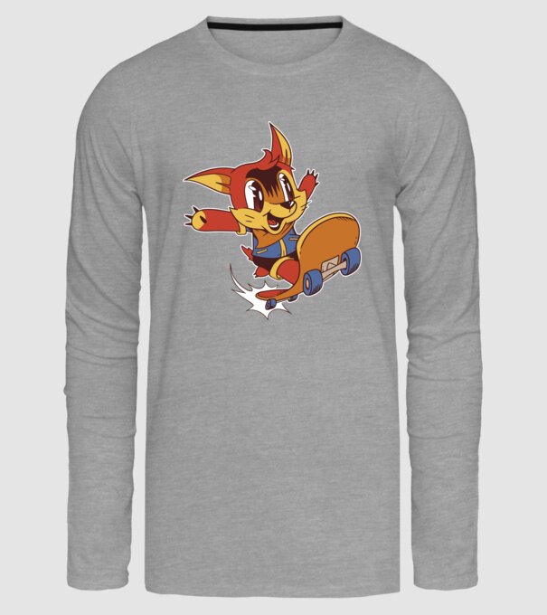 Veveriță Skateboarder model gri pe tricou