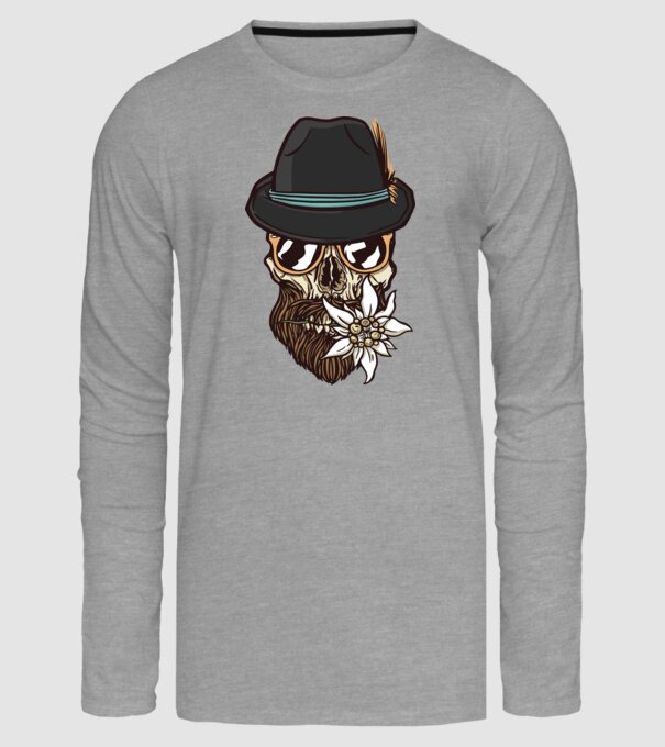Craniu Hipster model gri pe tricou