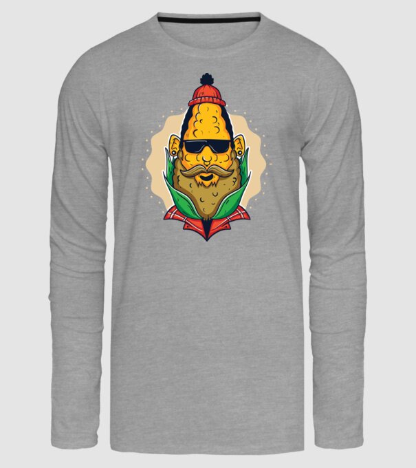 Hipster porumb model gri pe tricou