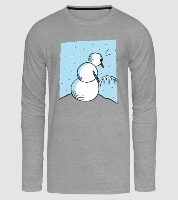 Om de zăpadă face pipi tricou amuzant model gri pe tricou