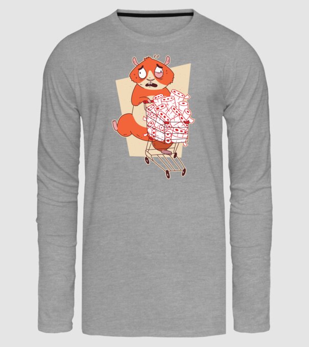 Hamster Panică cumpărături model gri pe tricou