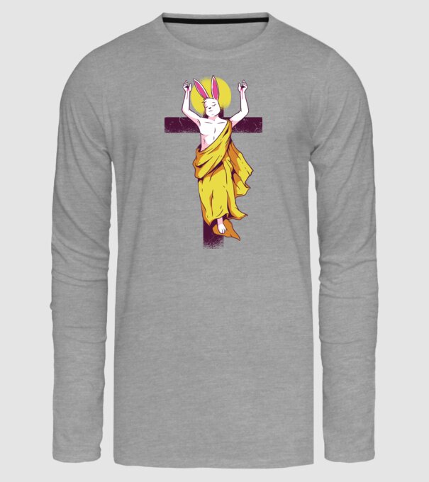 iepuraș de Paște Înviere model gri pe tricou