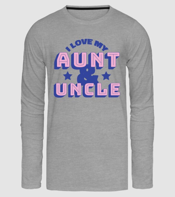 I Love My Aunt & Uncle model gri pe tricou