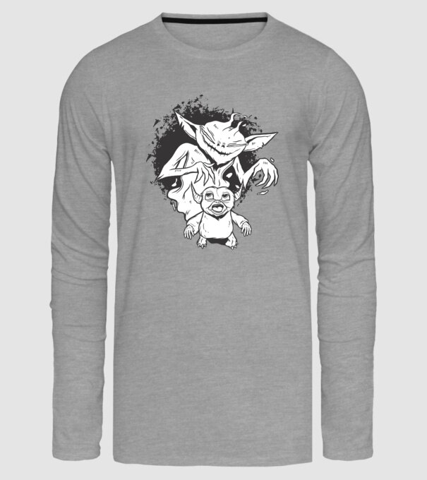 Umbră înfricoșătoare model gri pe tricou