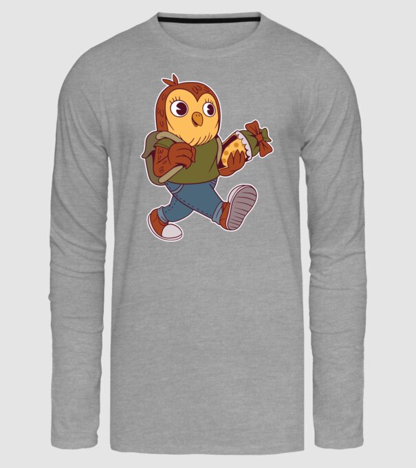 Bufniță școlar model gri pe tricou