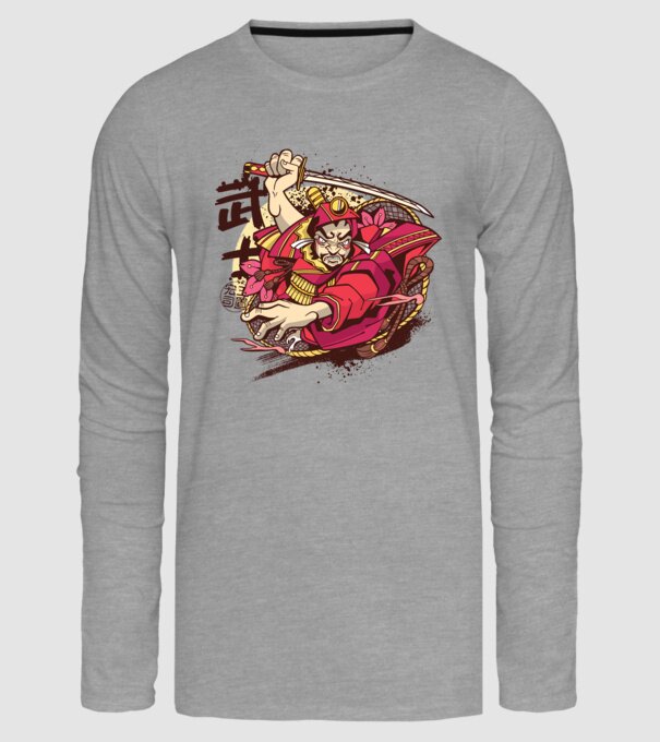 Războinic japonez model gri pe tricou