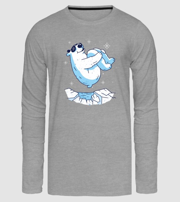 Urs polar Săritură bombă model gri pe tricou