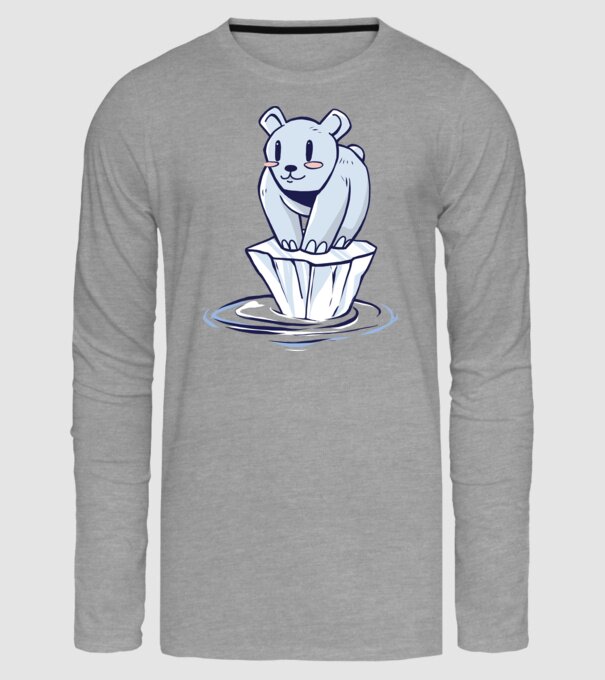 Urs polar pe gheața care se topește model gri pe tricou
