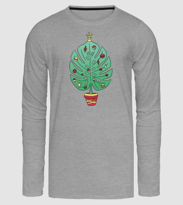 Palmier de Crăciun model gri pe tricou