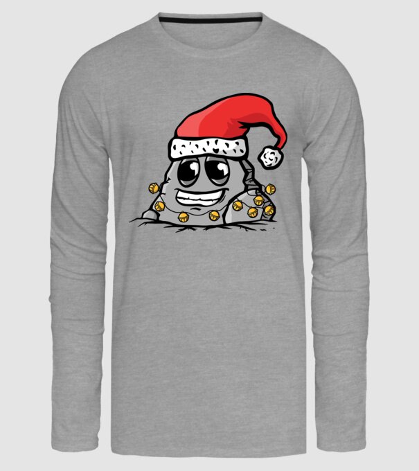 Stâncă de Crăciun model gri pe tricou