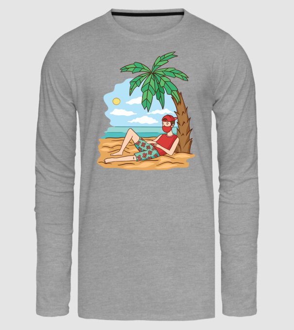Vacanță în carantină model gri pe tricou