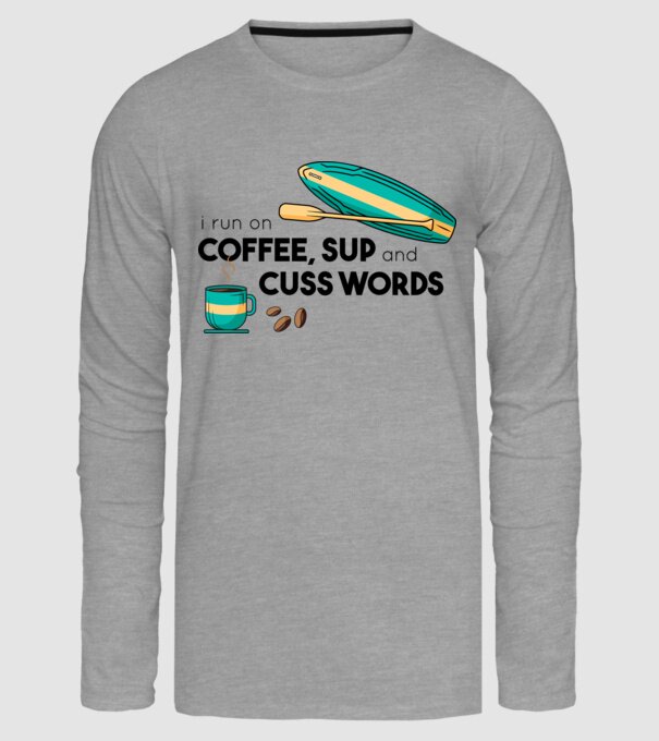 Cafea și SUP model gri pe tricou