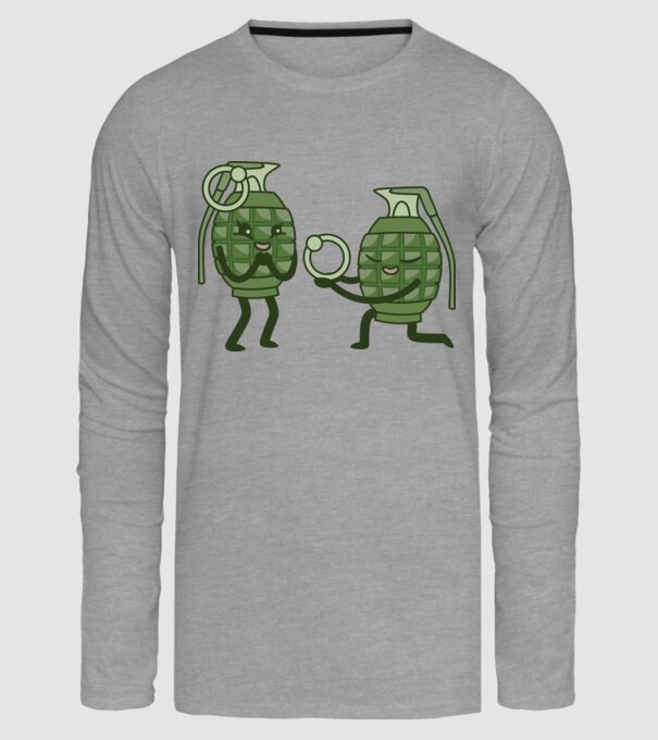 Grenadă de mână Cerere în căsătorie Dragoste model gri pe tricou