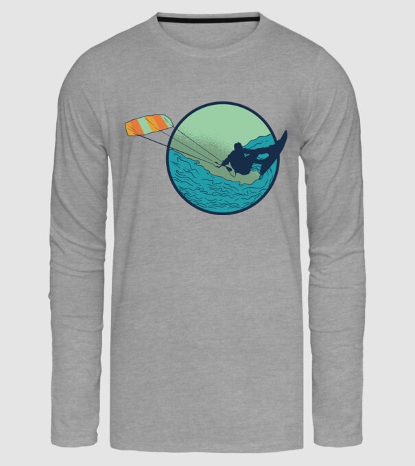 Tricou Kitesurf model gri pe tricou