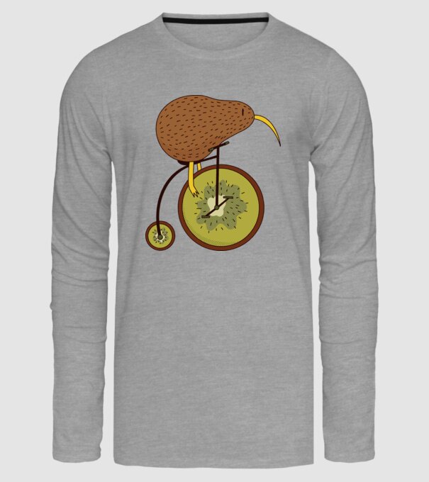 Bicicletă Kiwi model gri pe tricou