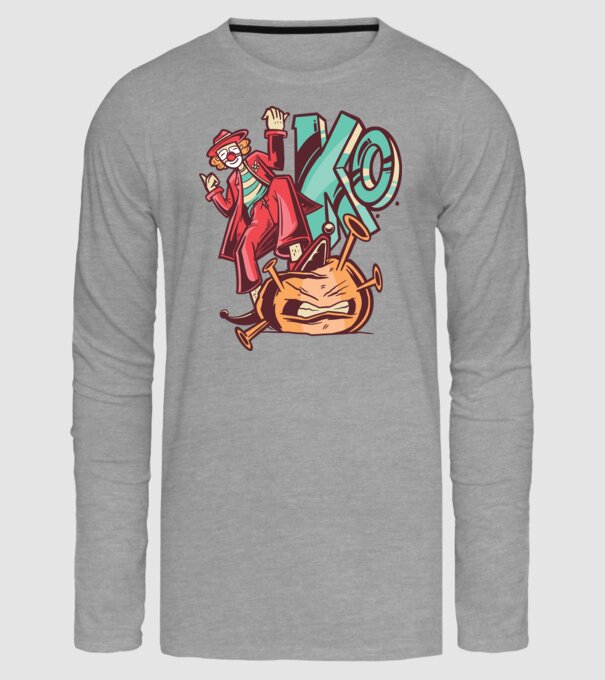 Coronavirus KO model gri pe tricou