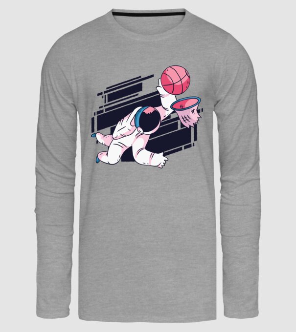 Astronaut Baschetbalist model gri pe tricou