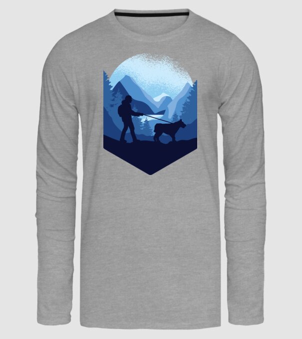 Excursie cu Câine model gri pe tricou
