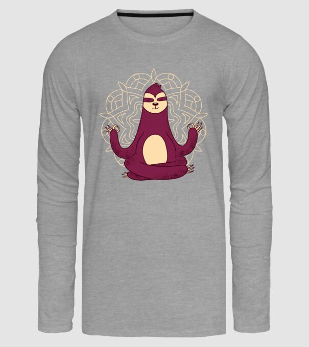 Leneș Meditație Yoga model gri pe tricou