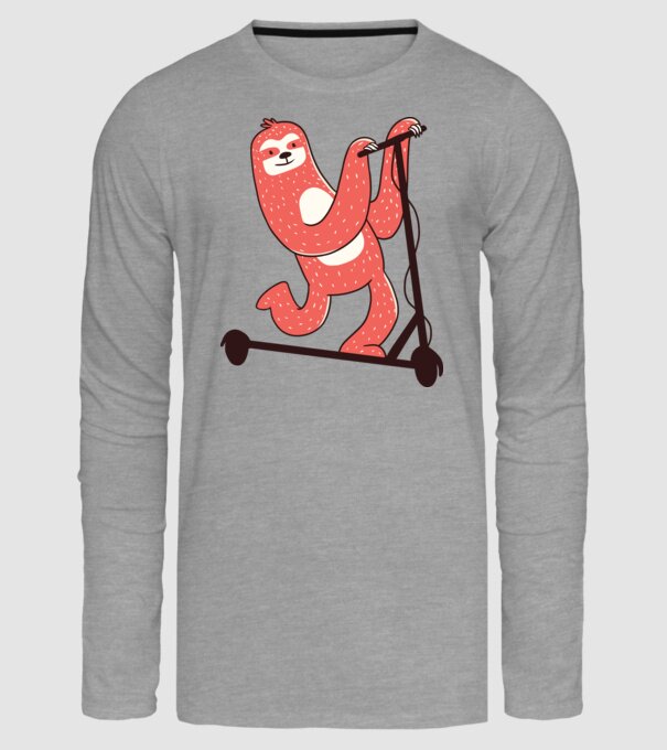 Leneș pe trotinetă model gri pe tricou