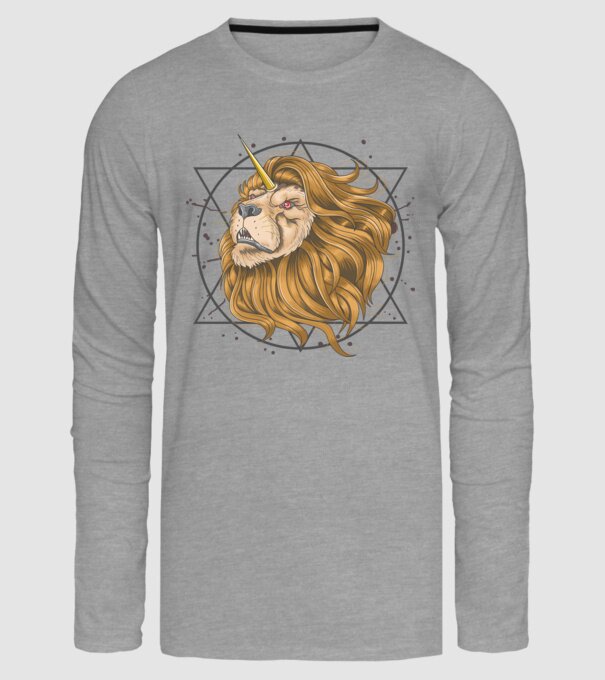 lion unicorn model gri pe tricou
