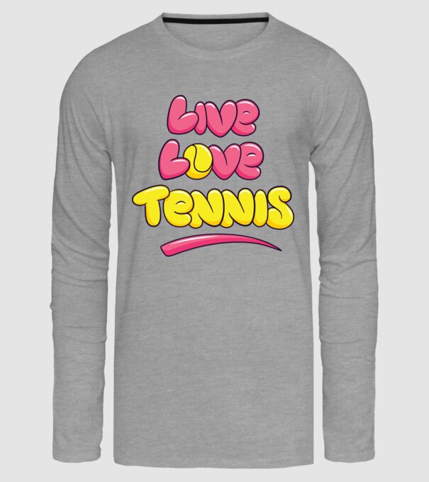 Live Love Tennis model gri pe tricou