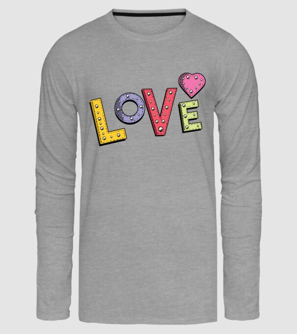 'Inscripție Love pentru Valentine''s Day' model gri pe tricou