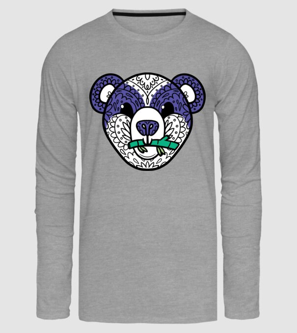 Mandala Panda model gri pe tricou