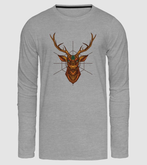Mandala Cerb model gri pe tricou