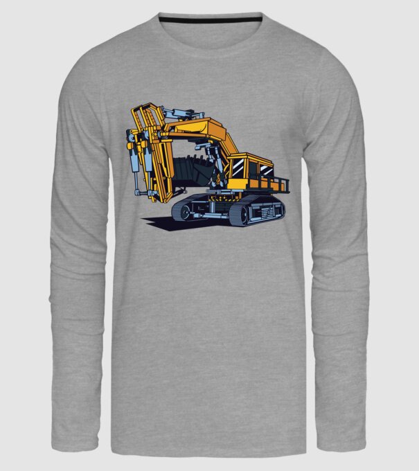 Excavator model gri pe tricou