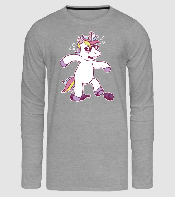 Mahmureală unicorn model gri pe tricou