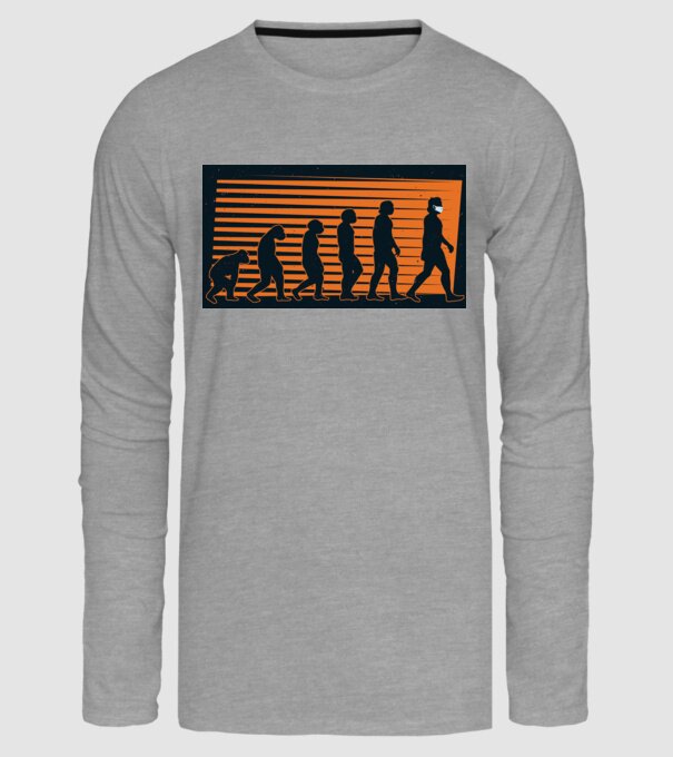 Evoluție Mască model gri pe tricou