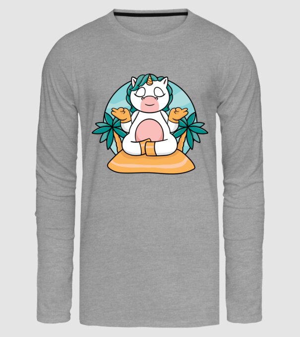 Unicornul meditator model gri pe tricou