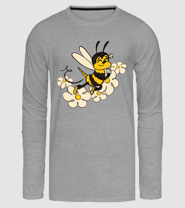 Albină Floare model gri pe tricou