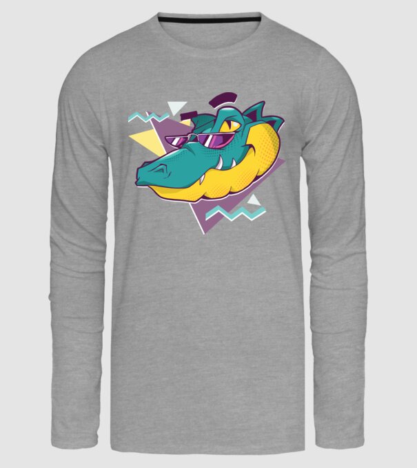Aligator cool model gri pe tricou