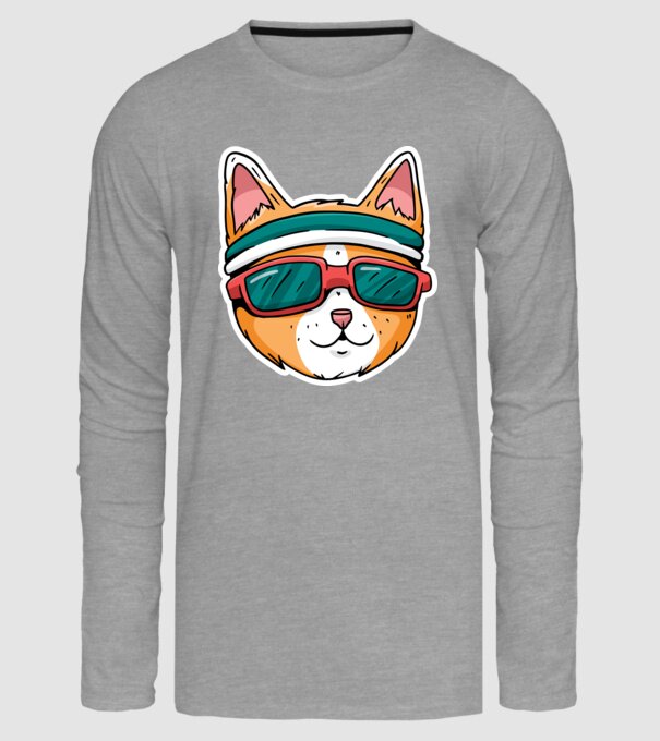 Pisică Cool model gri pe tricou