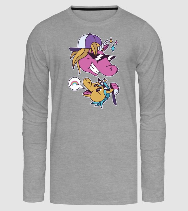Unicorni cool model gri pe tricou