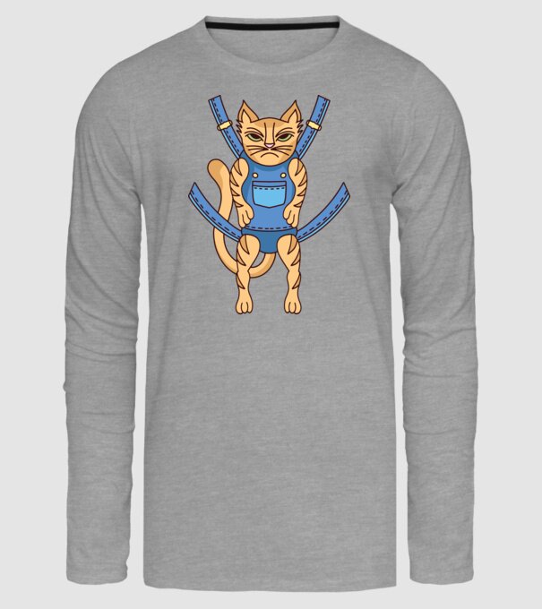 Pisică Supărată model gri pe tricou