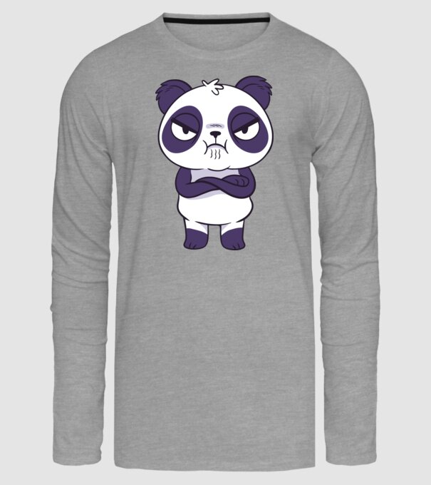 Panda furios model gri pe tricou