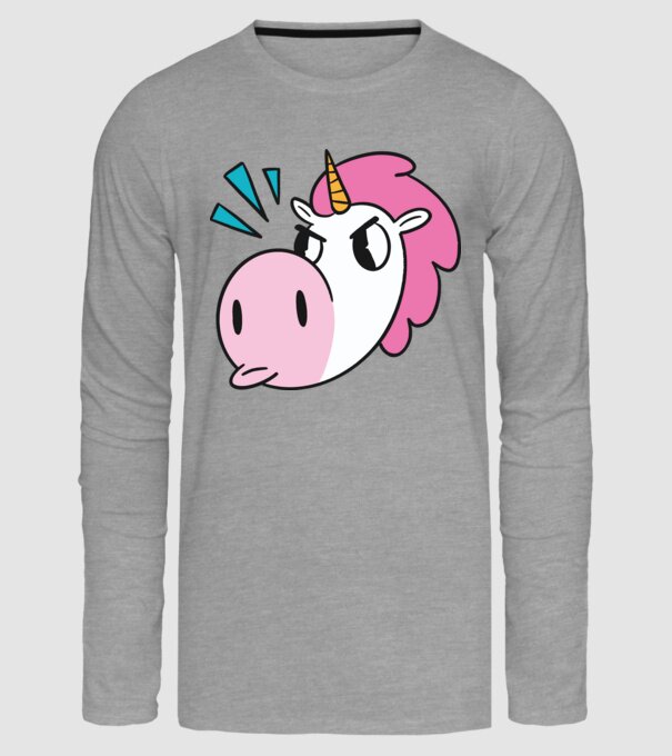 Unicorn supărat model gri pe tricou